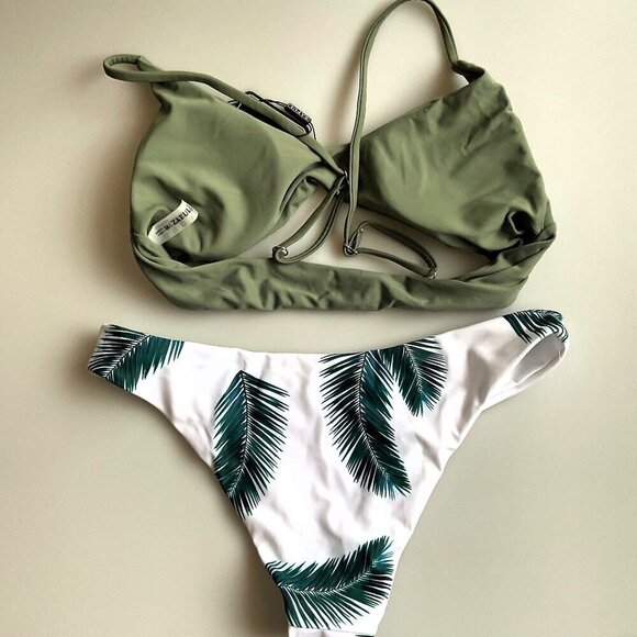 ZAFUL TROPICAL BIKINI TWO PIECE SWIMSUIT M 6 - Picture 6 of 9